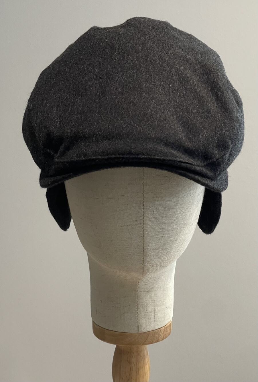 Joseph & Lyman Hat Cap Newsboy Mens XL Black Cashmere Felt Lined Ear Flap